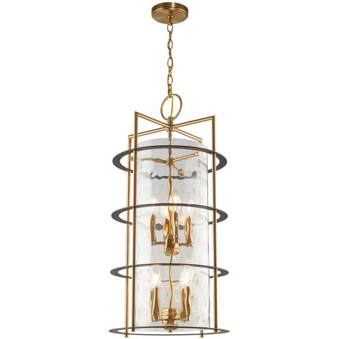 Burford LED 15 inch Brass and Black Chandelier Ceiling Light