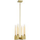 Placid 4 Light 12 inch Aged Brass Arm Pendant Ceiling Light