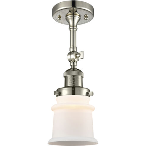 Franklin Restoration Small Canton 1 Light 7 inch Polished Nickel Sconce Wall Light in Matte White Glass, Franklin Restoration