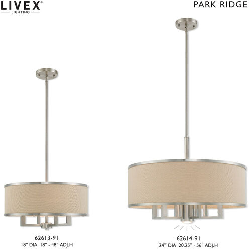Park Ridge 7 Light 24 inch Brushed Nickel Pendant Chandelier Ceiling Light