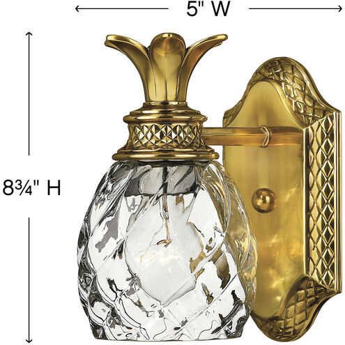 Plantation 1 Light 6.5 inch Burnished Brass Vanity Light Wall Light