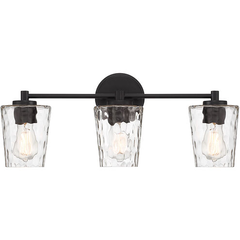Ballas 3 Light 23.5 inch Black Bathroom Vanity Light Wall Light