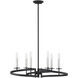 Monteray 6 Light 28 inch Black with Satin Nickel Chandelier Ceiling Light