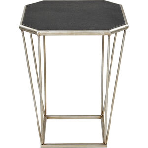 Hallward 19 X 14 inch Antique Silver with Black Accent Table