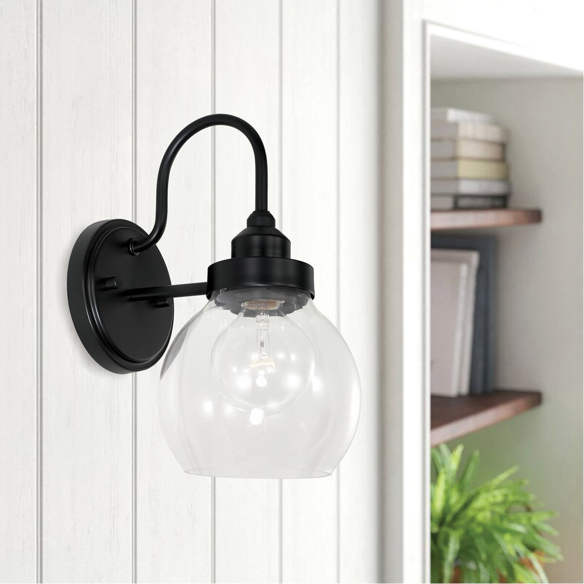 Elijah 1 Light 6 inch Matte Black Sconce Wall Light