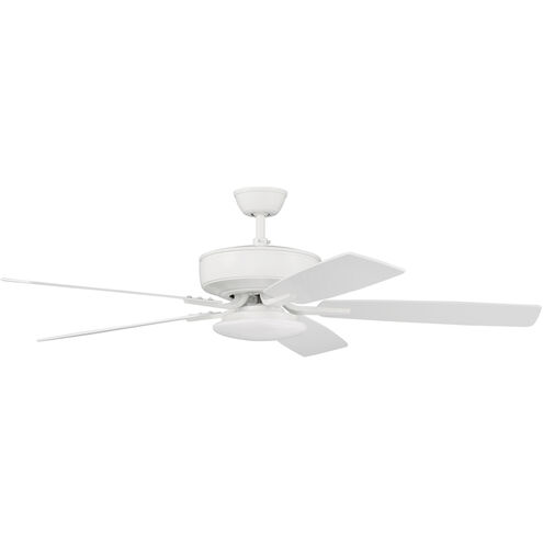 Pro Plus 112 52 inch White with White/Washed Oak Blades Contractor Ceiling Fan, Slim