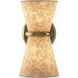 Gable 2 Light 6.5 inch Antique Natural Brass Wall Sconce Wall Light in Oyster