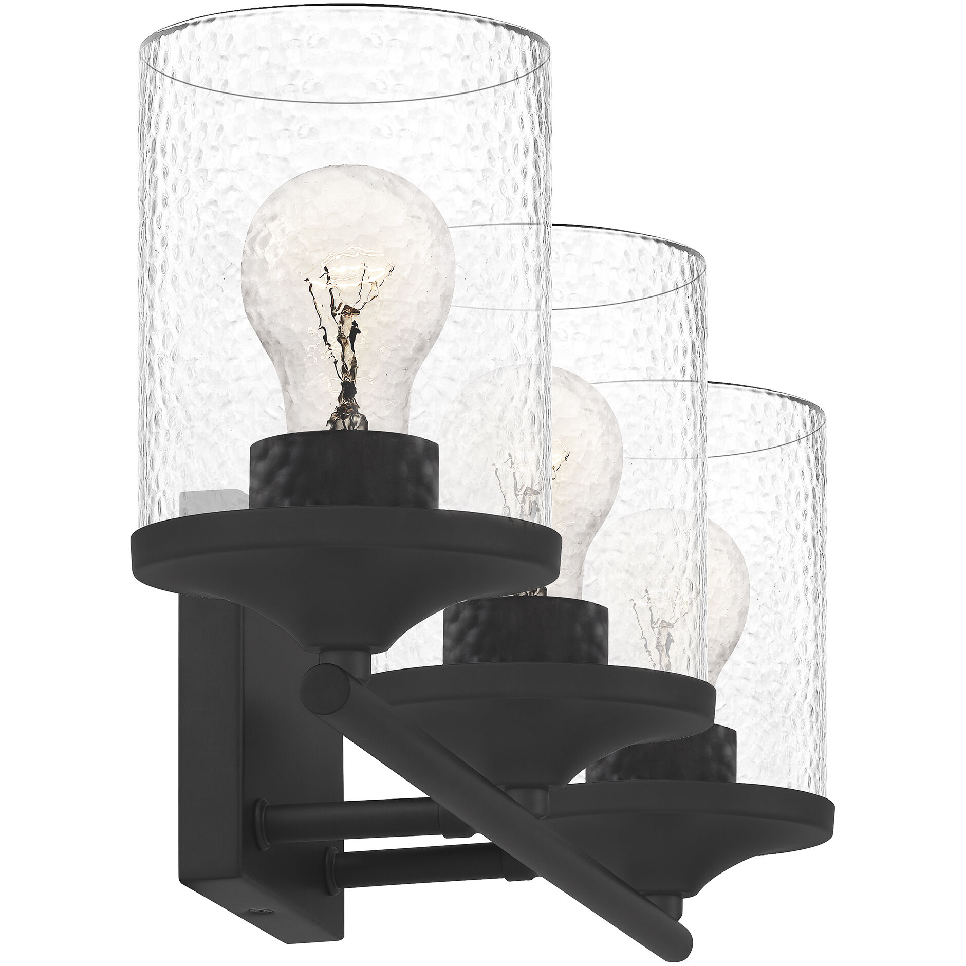 Abner 3 Light 21 inch Matte Black Bath Light Wall Light