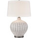 Brinley 29 inch 150 watt White with Pewter Table Lamp Portable Light