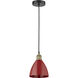 Plymouth Dome 1 Light 7.5 inch Black Antique Brass Mini Pendant Ceiling Light in Red