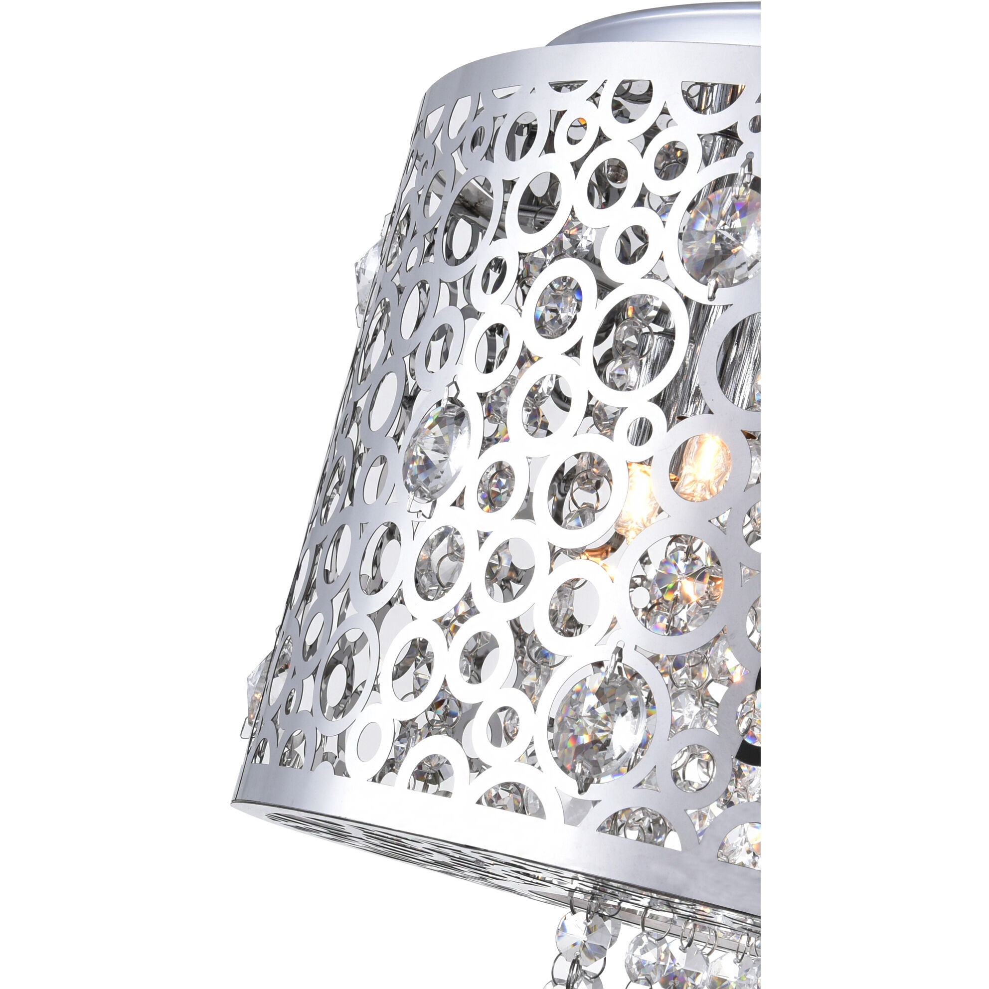 Bubbles 6 Light 16 inch Chrome Drum Shade Chandelier Ceiling Light