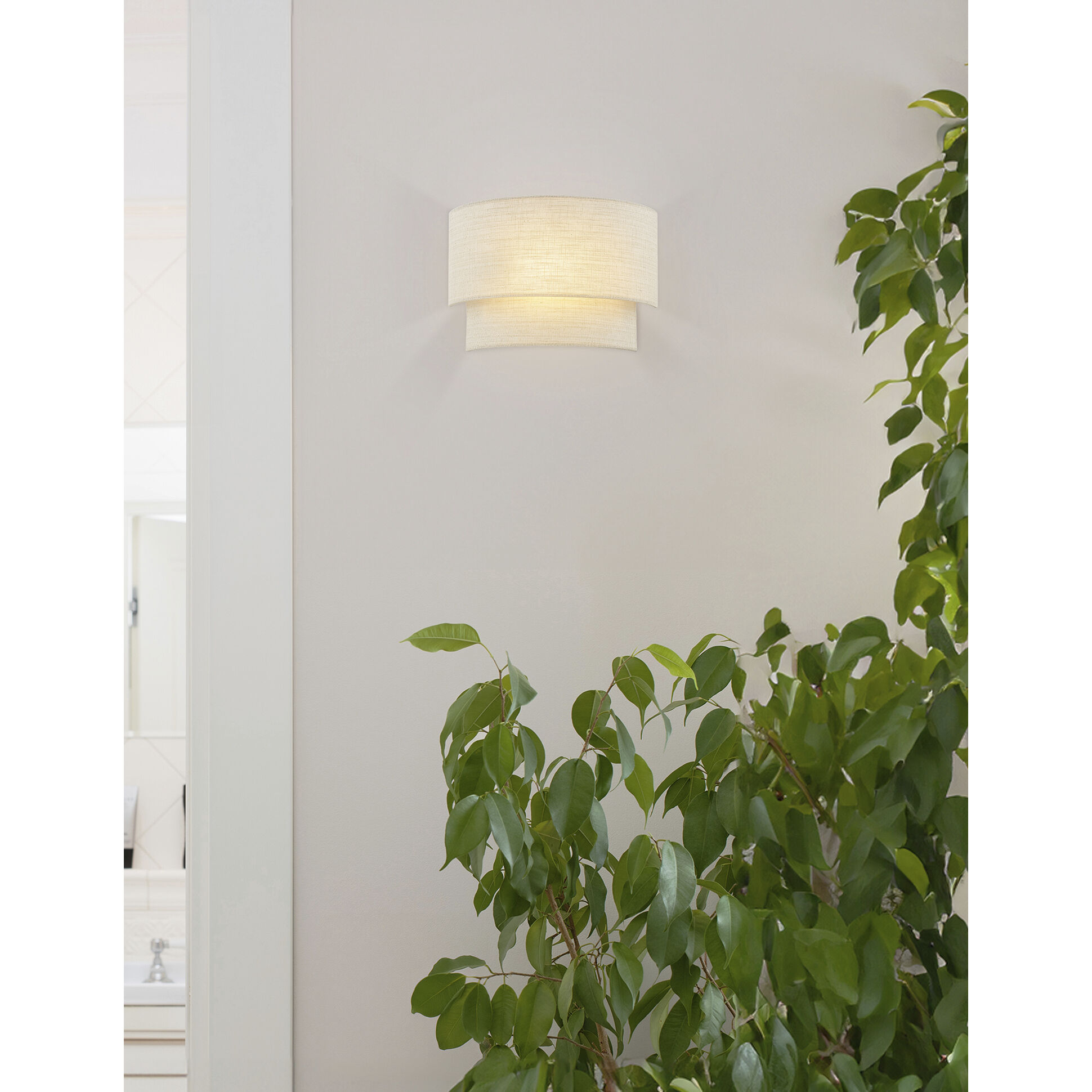 Textile Collection 1 Light 14 inch Cream and White ADA Wall Sconce Wall Light