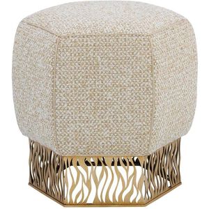 Honeycomb 20.5 inch Gold Ottoman