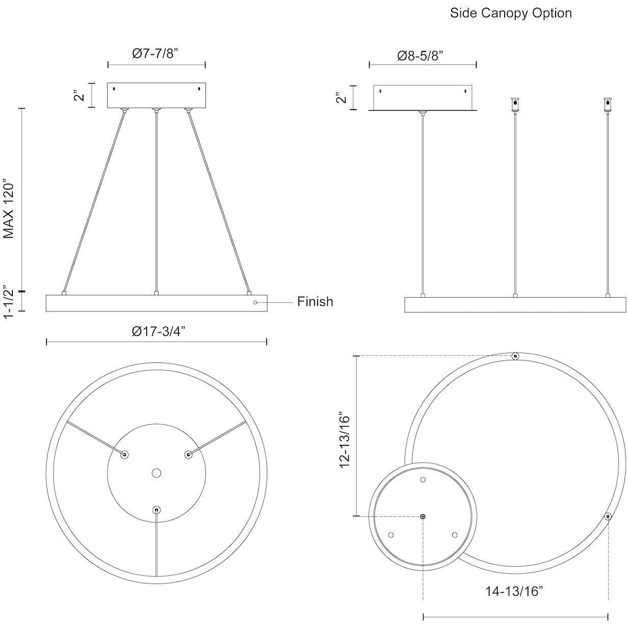 Cerchio Pendant Ceiling Light in Black