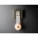 Art & Alchemy SNAPS LED 5.5 inch White Sconce Wall Light in Black Leather with Alabaster