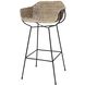 Nusa 39.5 inch Natural Rattan & Black Steel Bar Stool