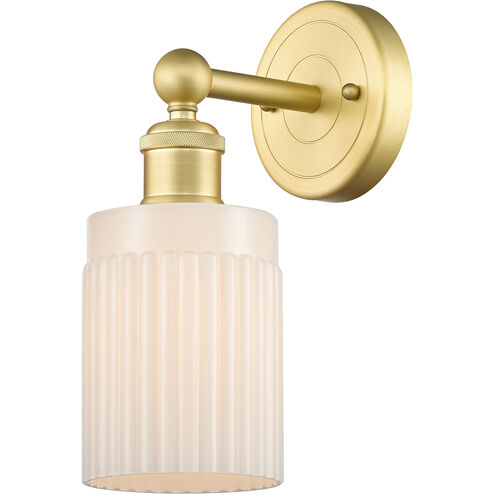 Hadley 1 Light 4.5 inch Satin Gold Sconce Wall Light in Matte White Glass