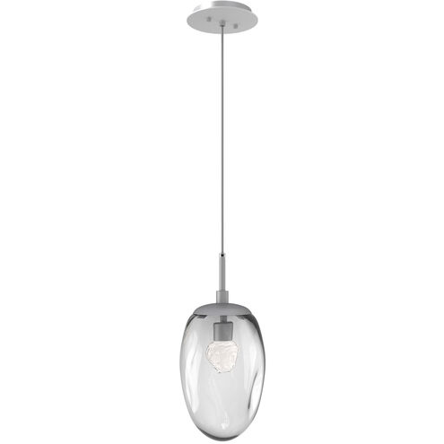 Meteo LED LED 10 inch Classic Silver Pendant Ceiling Light in 2700K LED, Floret Inner - Clear Outer