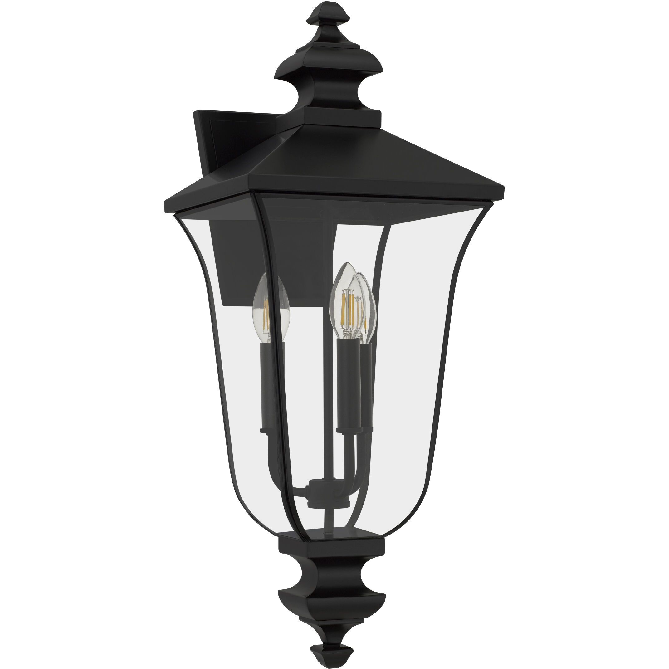 Farley 3 Light 25.25 inch Matte Black Outdoor Wall Lantern