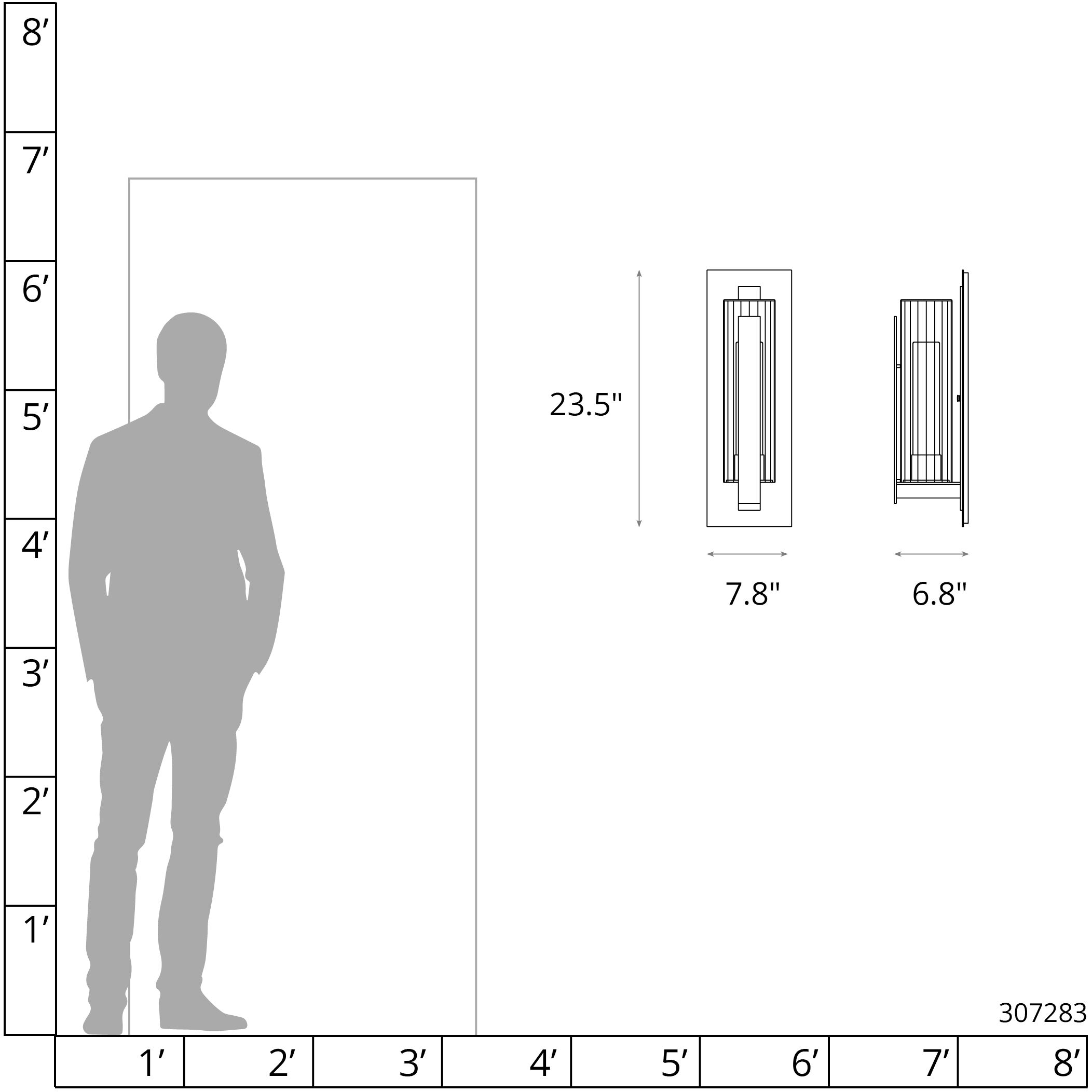 Vertical Bar 1 Light 23.5 inch Coastal Black Outdoor Sconce, Large