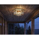 Branford 2 Light 11 inch Antique Brass Outdoor Semi Flush in Clear Glass, Brass Traditions by Innovations Lighting