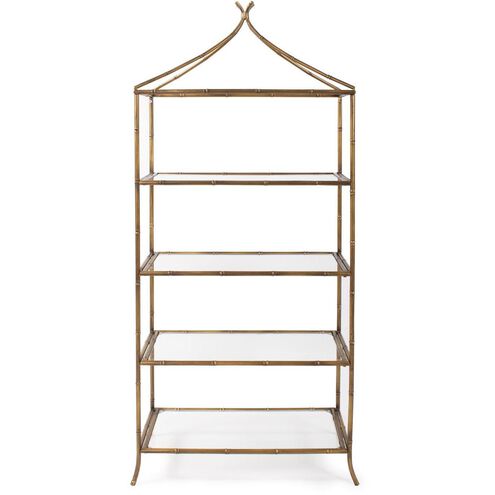Moreau 60 X 28 inch Antique Gold Shelving, Large