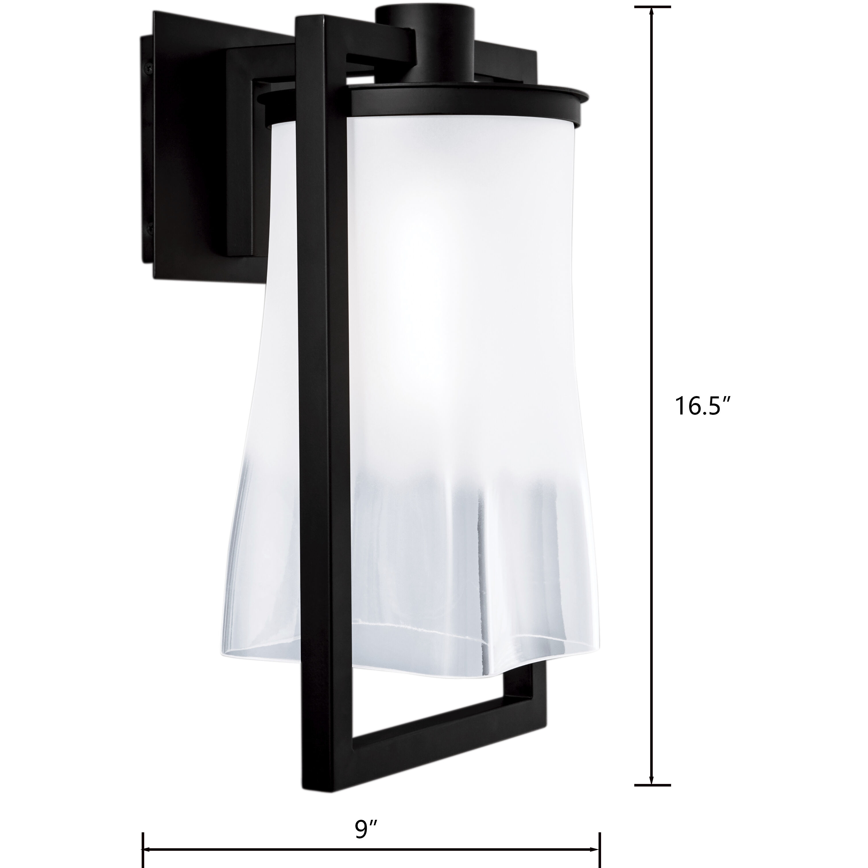 Drape 1 Light 16.5 inch Matte Black Outdoor Wall Sconce