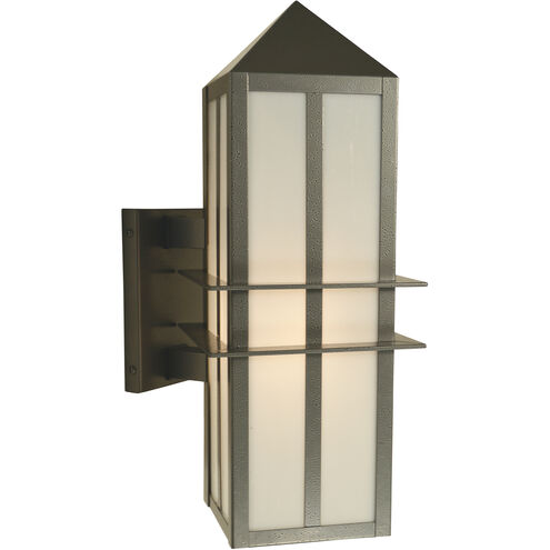 Bexley 1 Light 21.25 inch Rustic Brown Outdoor Wall Mount in Clear Seedy