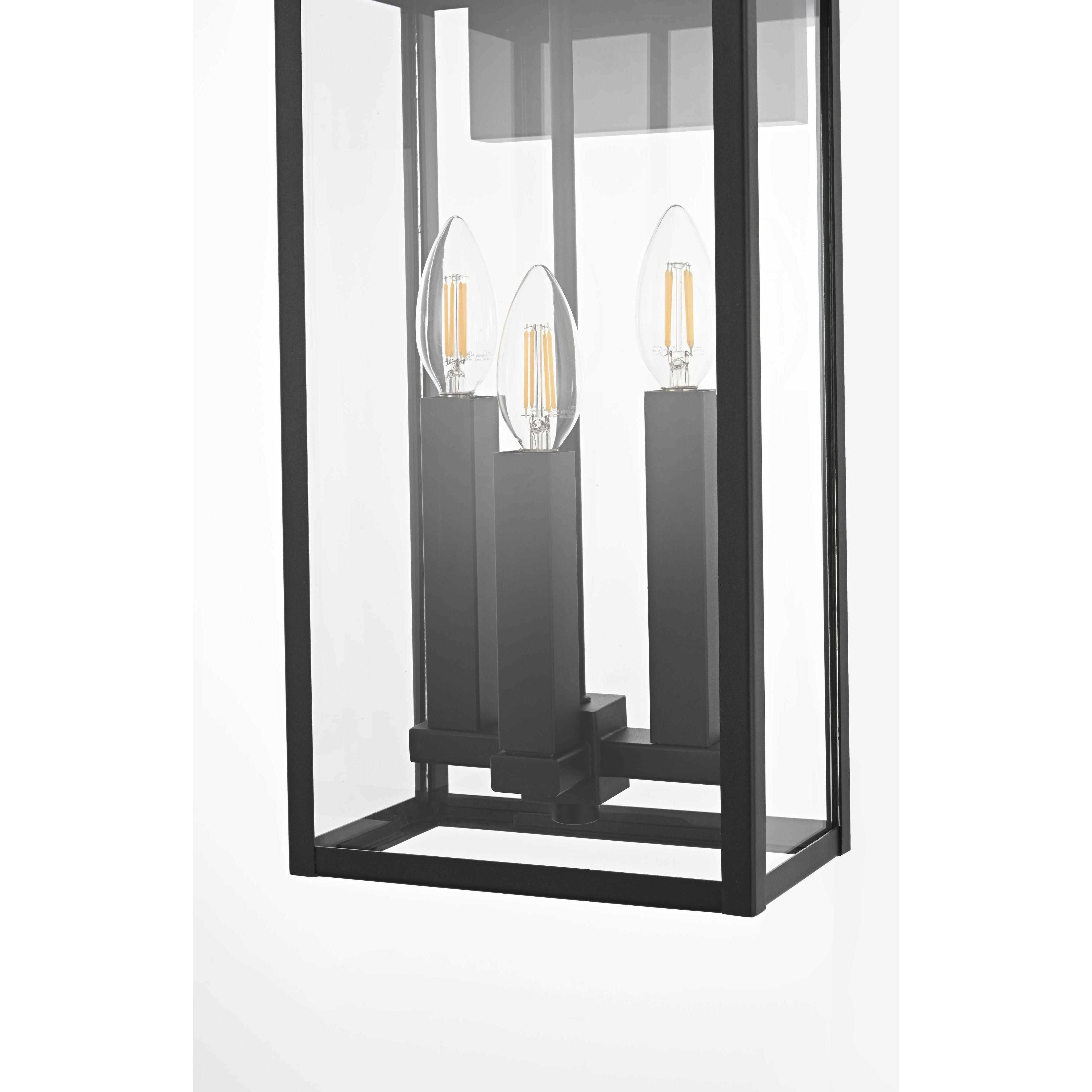 Kaysen 3 Light 18 inch Black Outdoor Wall Sconce