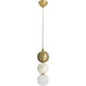 Melody 1 Light 5.5 inch White with Antique Brass Pendant Ceiling Light