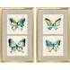 Watery Butterfly Blue and Green and Multi and Orange Framed Art, Propac