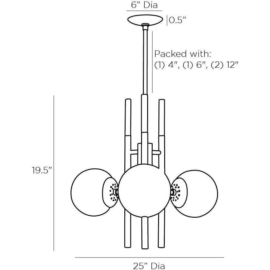 Oberon 3 Light 25 inch Antique Brass Pendant Ceiling Light