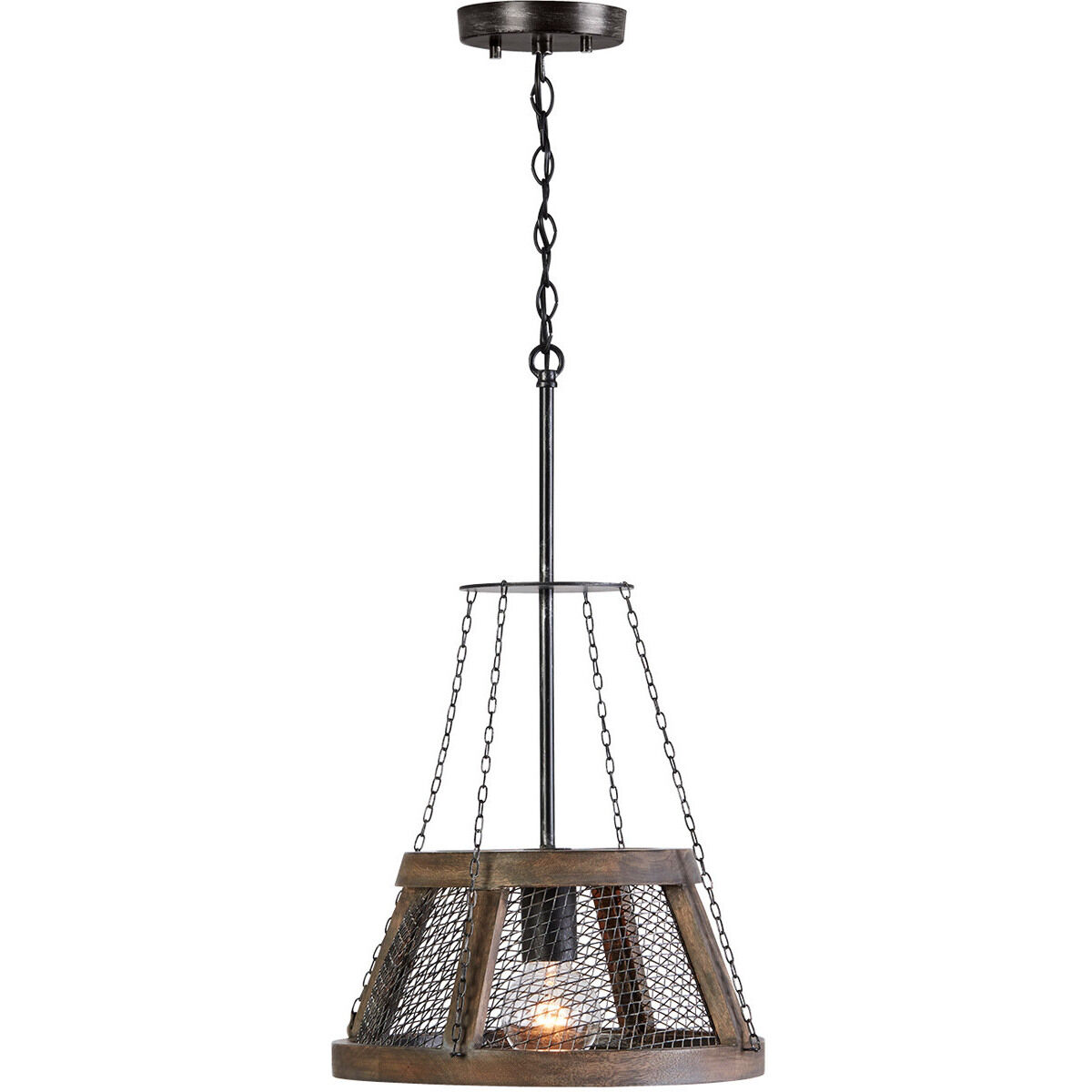 Lagmore 1 Light 13.5 inch Zinc and Wood Pendant Ceiling Light