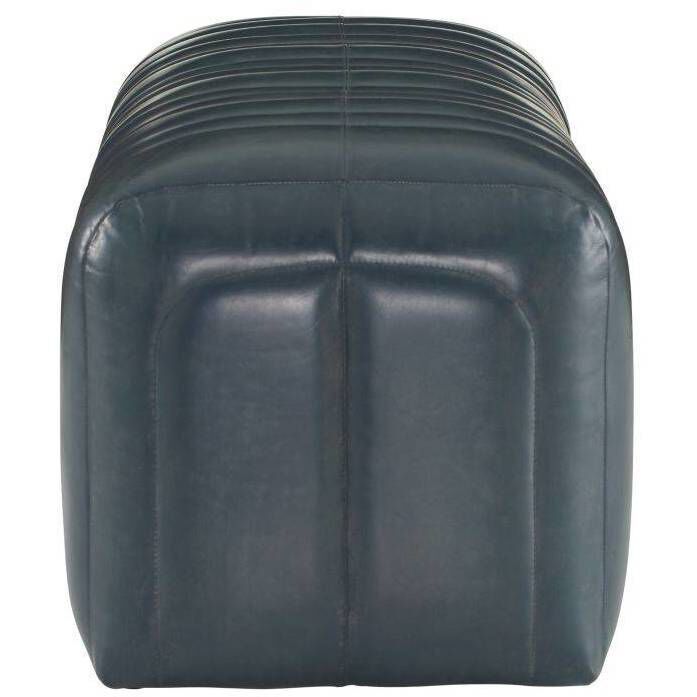 Hastings Distressed Storm Leather Bench