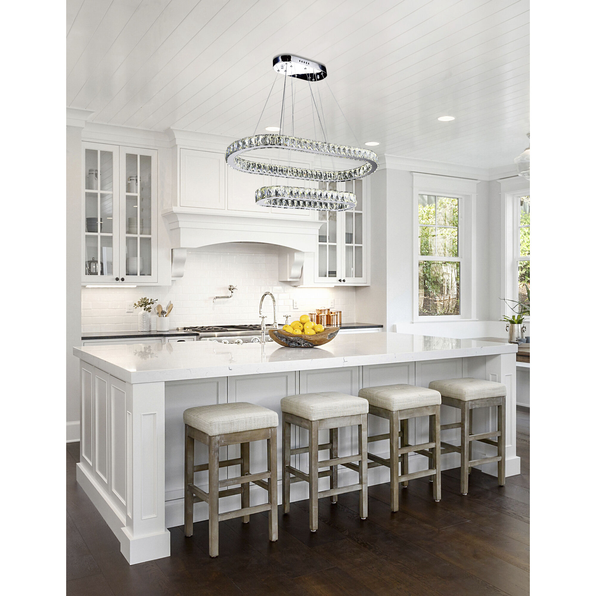 Chrome island pendant lights clearance