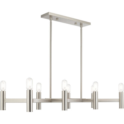 Copenhagen 8 Light 40 inch Brushed Nickel Linear Chandelier Ceiling Light