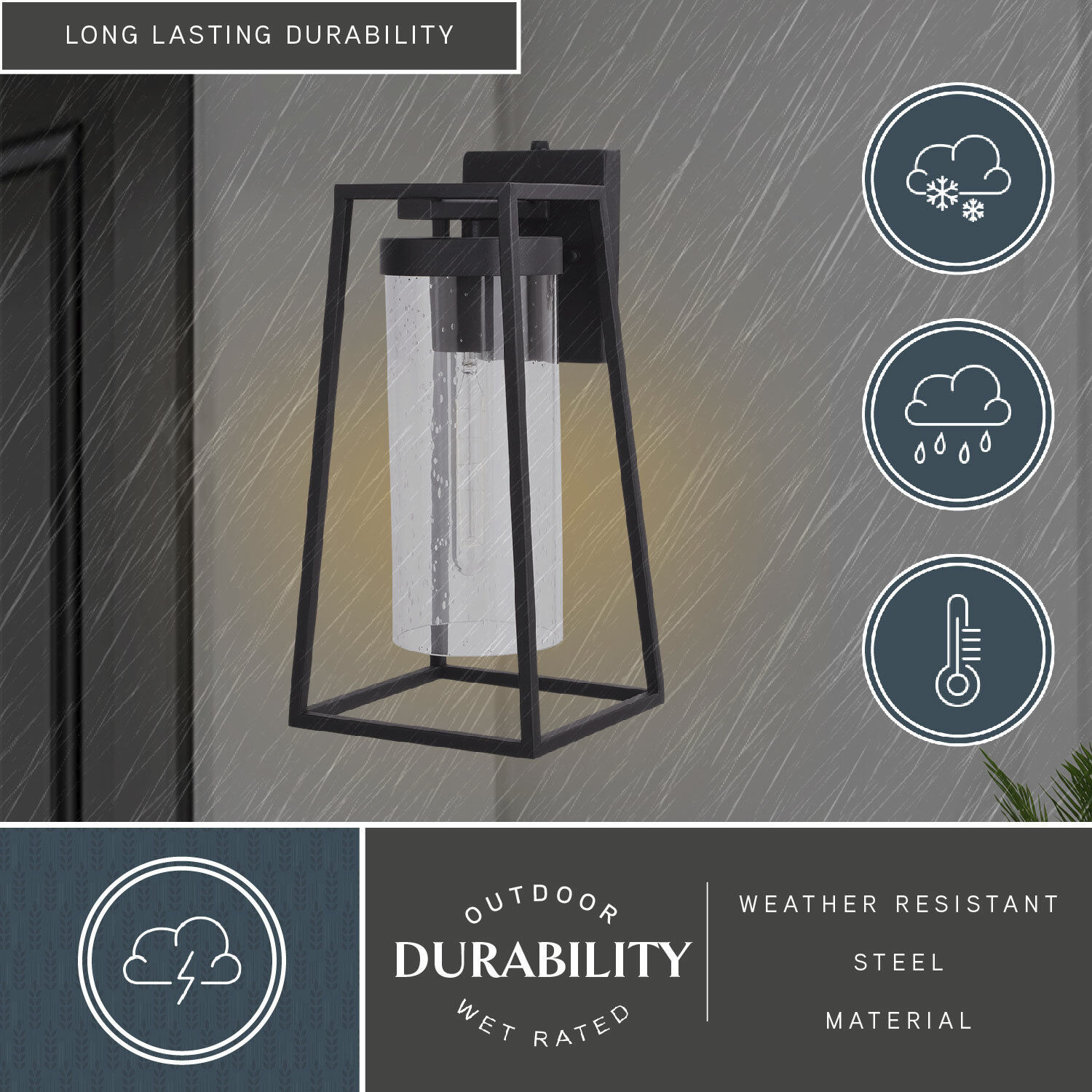 Nash LED 15.75 inch Textured Black Outdoor Wall