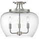 Joliet 3 Light 15.75 inch Brushed Nickel Semi Flush Mount Ceiling Light