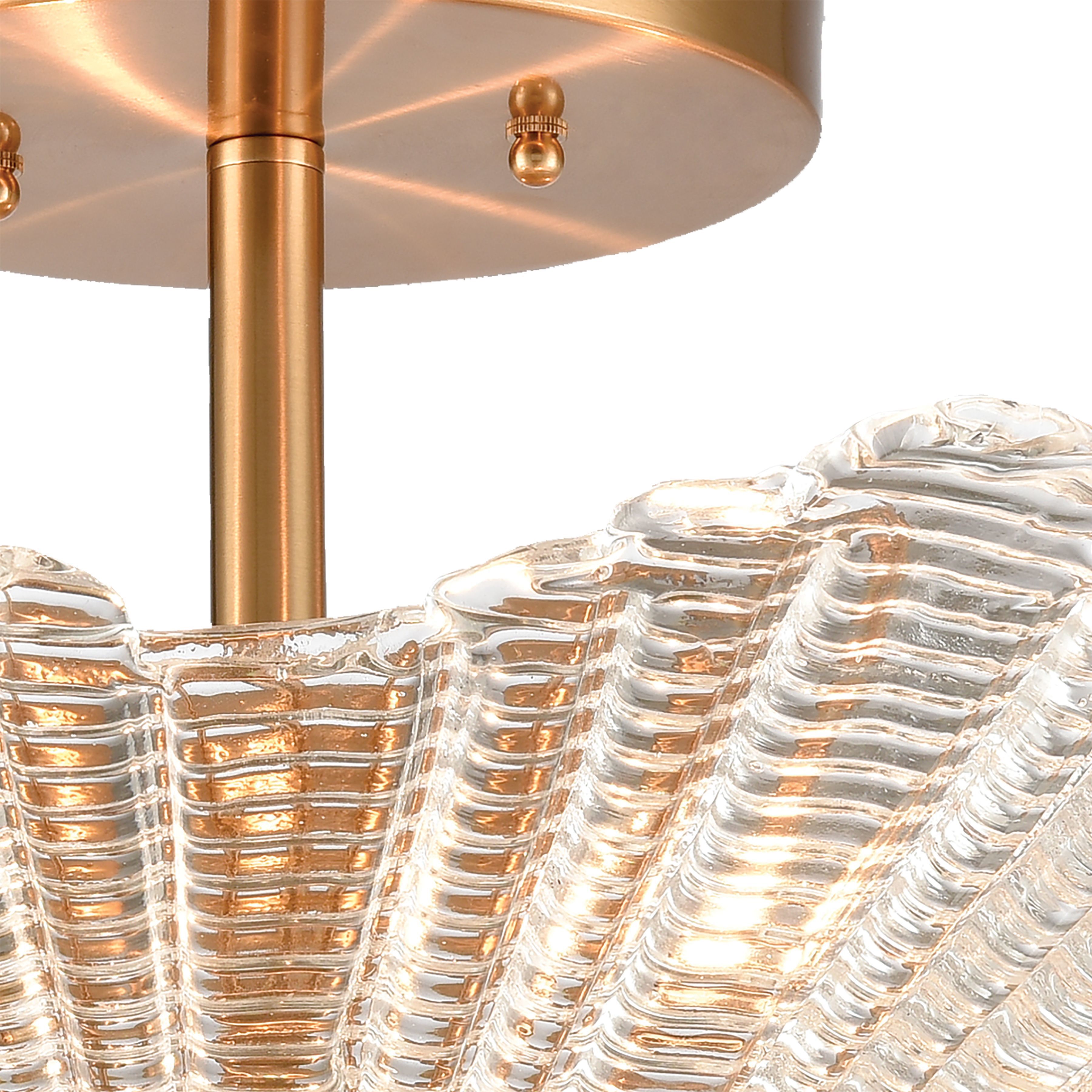 Radiance 4 Light 20 inch Satin Brass Semi Flush Mount Ceiling Light