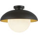 Alora Mood Rubio 1 Light 16 inch Matte Black/Opal Matte Glass Flush Mount Ceiling Light