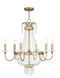 Valentina 6 Light 28 inch Hand Applied Winter Gold Chandelier Ceiling Light
