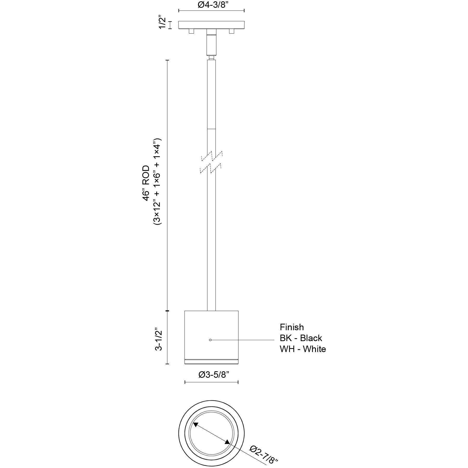 Nordic LED 3.63 inch Black Exterior Pendant
