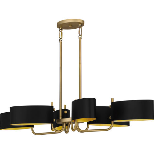 Madden 6 Light 41.5 inch Aged Brass Island Light Ceiling Light