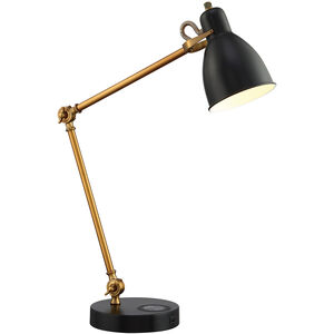 Wellington 31 inch 60.00 watt Antique Brass Desk Lamp Portable Light