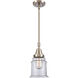 Franklin Restoration Canton LED 6.5 inch Brushed Satin Nickel Mini Pendant Ceiling Light in Clear Glass