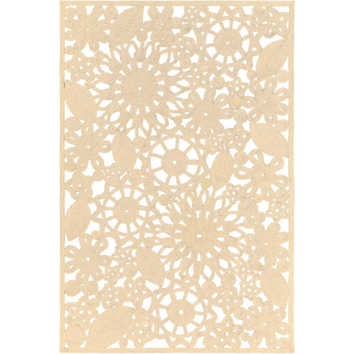 Sanibel 72 X 48 inch Neutral Outdoor Area Rug, Polypropylene, Polyester, and Viscose