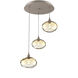 Coppa 3 Light Beige Silver Chandelier Ceiling Light, Round Multi-Port