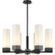 Claverack 6 Light 28.38 inch Matte Black Chandelier Ceiling Light in Matte White Glass