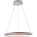 The Ring LED 24 inch Brushed Aluminum Chandelier Ceiling Light in 3500K, 24in.