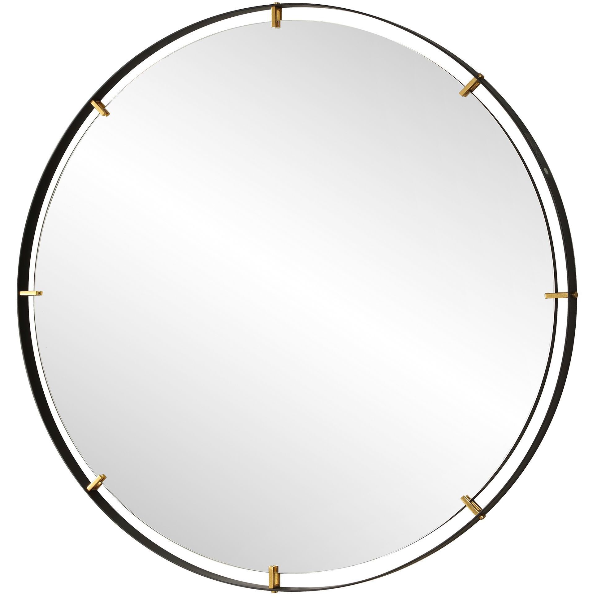 Grand Pendulum 72.25 X 72.25 inch Black and Antiqued Gold Mirror